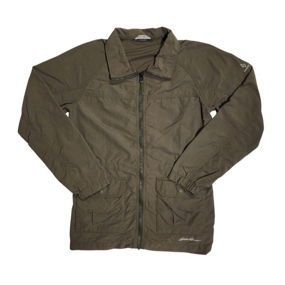 Eddie Bauer Travex Jacket Windbreaker Womens Size S Army Green Hiking Gorpcore - Picture 1 of 10